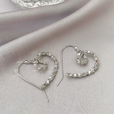 高級感銀色系 不規則系列耳環5入組3