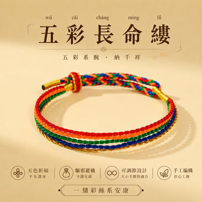 端午五彩祈福轉運手繩1