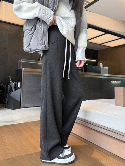 冬季人字紋內加絨毛呢褲9