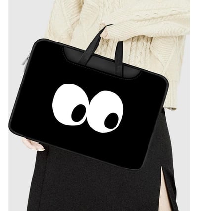 可愛大眼睛 純黑色可愛眼睛 多功能旅行電腦包3