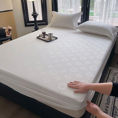 時尚老花款 純色高級感3件床包組2