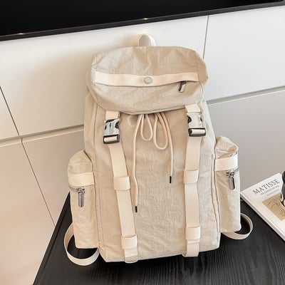 【輕便大容量．出遊首選】 特製款尼龍多口袋雙肩包4色可選13