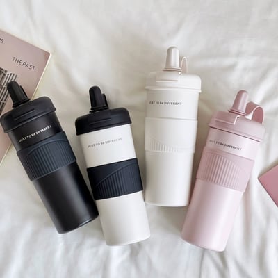 時尚簡約情侶不鏽鋼雙飲保溫杯2