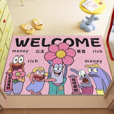 WELCOME 比奇堡居民迎賓絲圈地墊 居家入戶門墊3