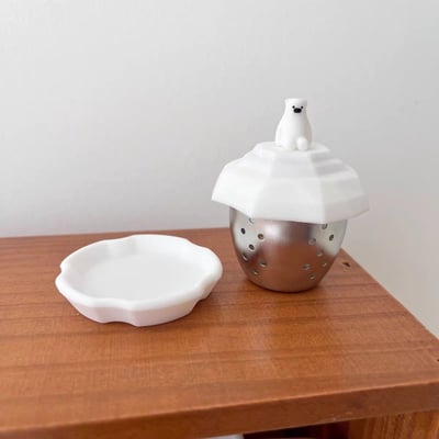 韓國出口款 北極萌友漂浮茶漏不鏽鋼泡茶器4