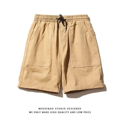 時髦同款棉質舒適工裝五分短褲9