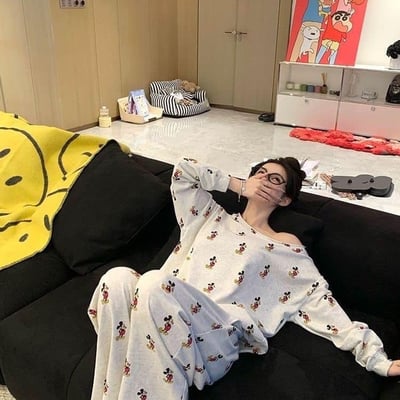 韓版露肩家居睡衣套裝4