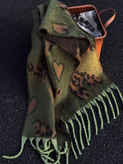 挪威森林．復古老錢風豹紋圍巾 加厚溫暖披肩8