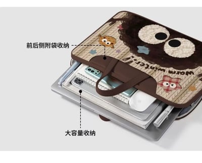 灰塵精靈 小煤球插畫風多功能旅行電腦包11
