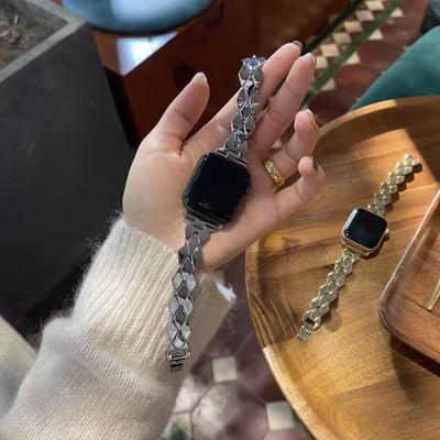 小菱格顯瘦金屬 apple watch錶帶1