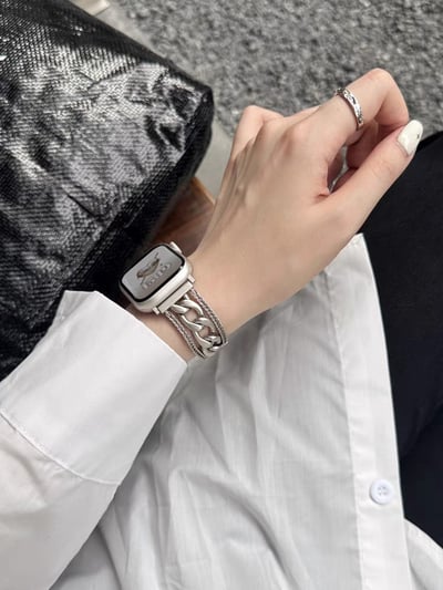編織鏈條設計感金屬Apple watch錶帶4