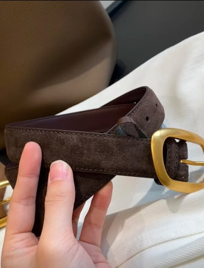 穿搭耐看款  真皮高品質絨面磨砂牛皮腰帶3