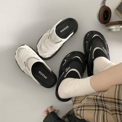 日系小眾機能風厚底包頭半拖鞋1