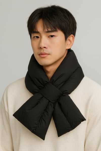 情侶款  超保暖羽絨棉交叉圍脖4