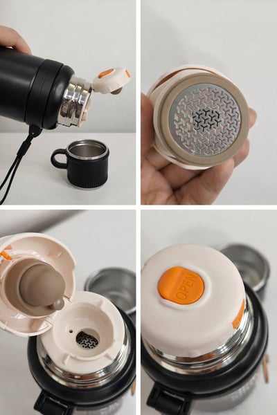 黑白色系蓋可當杯 外出便攜保溫杯2