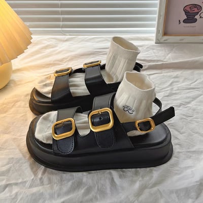 2026夏季新款 百搭增高金屬扣厚底涼鞋3