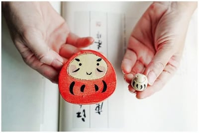 日本製，瀨戶燒達摩造型香立2