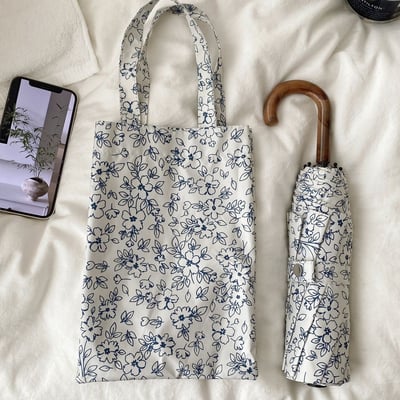 法式小碎花彎鉤/自動防曬傘 黑膠防曬 晴雨兩用折疊傘7