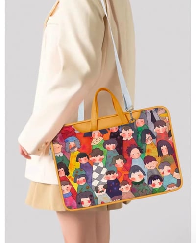 摩登城市 人物插畫風多功能旅行電腦包4