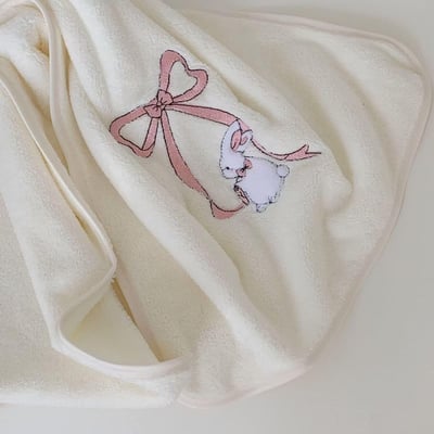 該換浴巾了～白兔子舒適浴巾三件套6