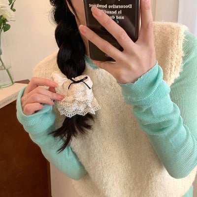 韓劇歐尼同款 波點大腸髮圈6