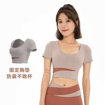 春夏運動短版加五分褲 舒適運動瑜珈服套裝6