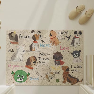 可愛狗狗圖案玄關地墊 療癒萌犬迎賓腳墊 可水洗耐髒防滑款1