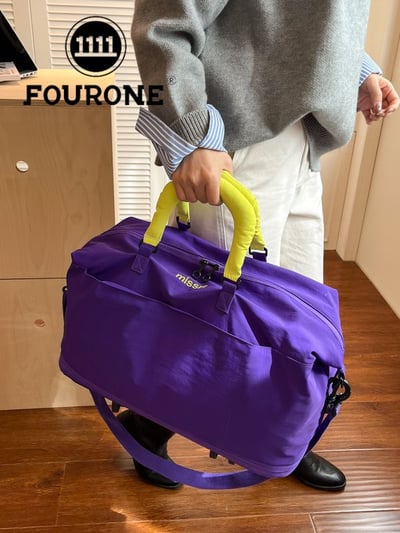 多功能可拆輪擴容旅行包 大容量雙層拉鍊設計 可上行李箱 健身/出差/旅行萬用包3