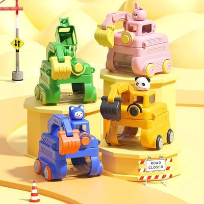 巴士造型杯＋挖土機造型杯  現貨6