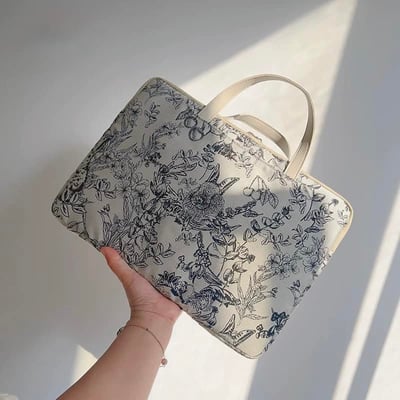 林中小兔子 刺繡花卉與兔多功能旅行電腦包4