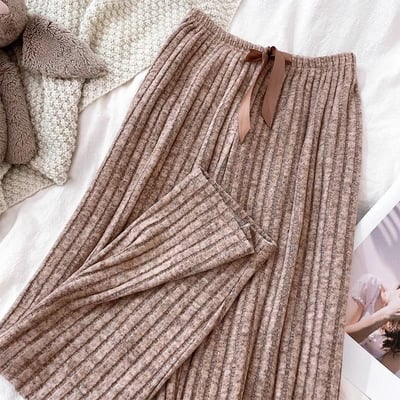 春秋條絨紋材質舒適家居三件套6