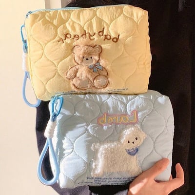 動物系列小熊/小羊/小狗絎縫化妝包收納包 大容量隨身洗漱包3