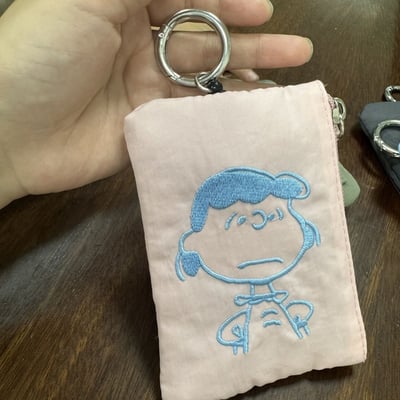 花生漫畫角色刺繡卡包 可伸縮掛鉤掛繩小錢包收納袋12