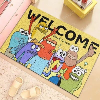 WELCOME 比奇堡居民迎賓絲圈地墊 居家入戶門墊1
