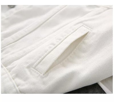 白色寬鬆bf風長袖牛仔外套4