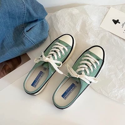 就是很愛這個帆布的隨性情侶懶人鞋  現貨黃色白色粉色6