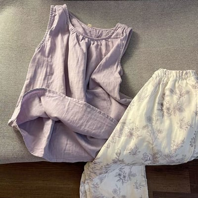 鄉村風花朵無袖背心睡衣套裝8