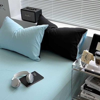 INS 極簡雙拼色系枕套7
