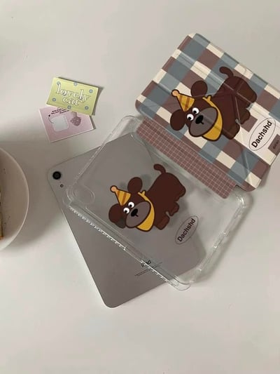 派對哈巴狗 格紋哈巴狗iPad平板保護套6