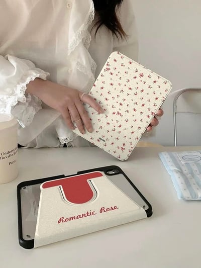 少女小碎花 浪漫玫瑰iPad平板保護套1
