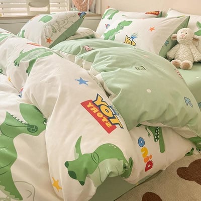 四季通用卡通風系列 抱抱龍全棉床包四件套  加大現貨4