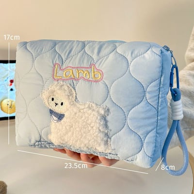 動物系列小熊/小羊/小狗絎縫化妝包收納包 大容量隨身洗漱包6