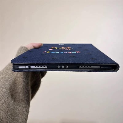 小狗與小貓 牛仔刺繡感狗狗貓咪造型平板保護套10