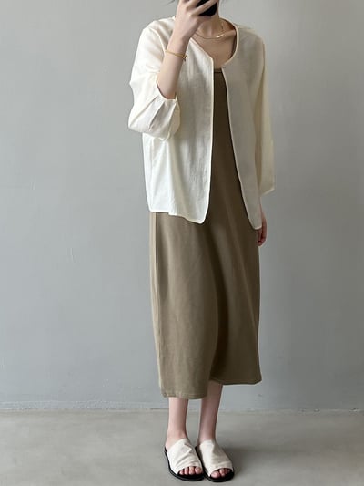 這件真的很容易被你天天拿來穿 七分袖隨性百搭一粒扣小罩衫4