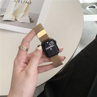 米蘭12色磁吸不鏽鋼金屬Apple Watch錶帶5