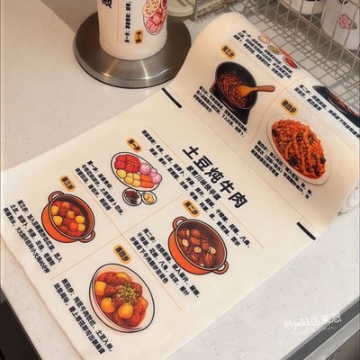 細纖維周拋食譜抹布 廚房懶人洗碗布  可撕式易清洗 一卷20張20道菜8