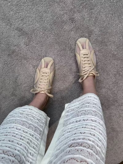 新中式網紗小眾透膚感綁帶平底鞋8