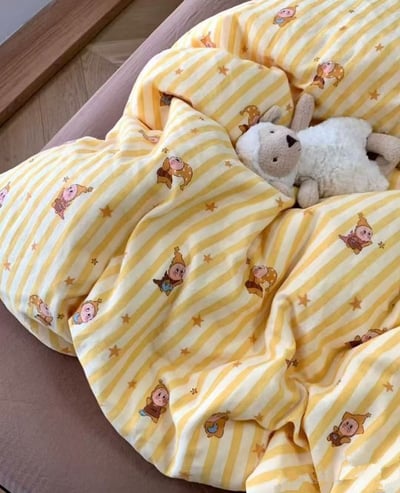 星星條紋超柔水洗棉床包四件組2