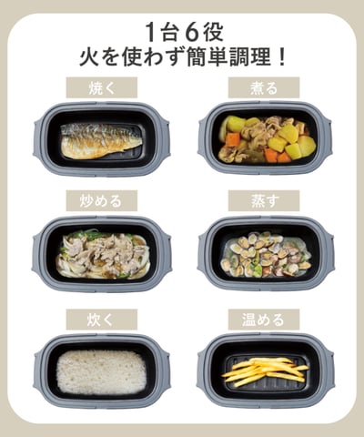 日本3coins限定 KITINTO 一台六用 微波爐多功能料理盒5