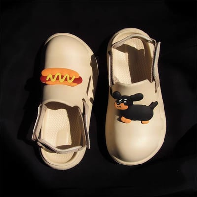 可愛趣味狗狗跟熱狗EVA洞洞鞋6